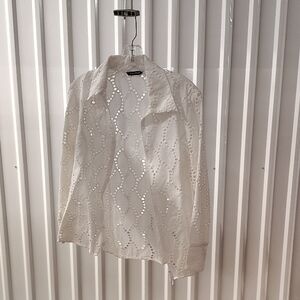 Samuel Dong White Patterned Men's Shirt